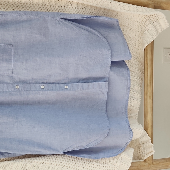 Madewell Blue Sleeveless  Button Down Shirt - Picture 4 of 7